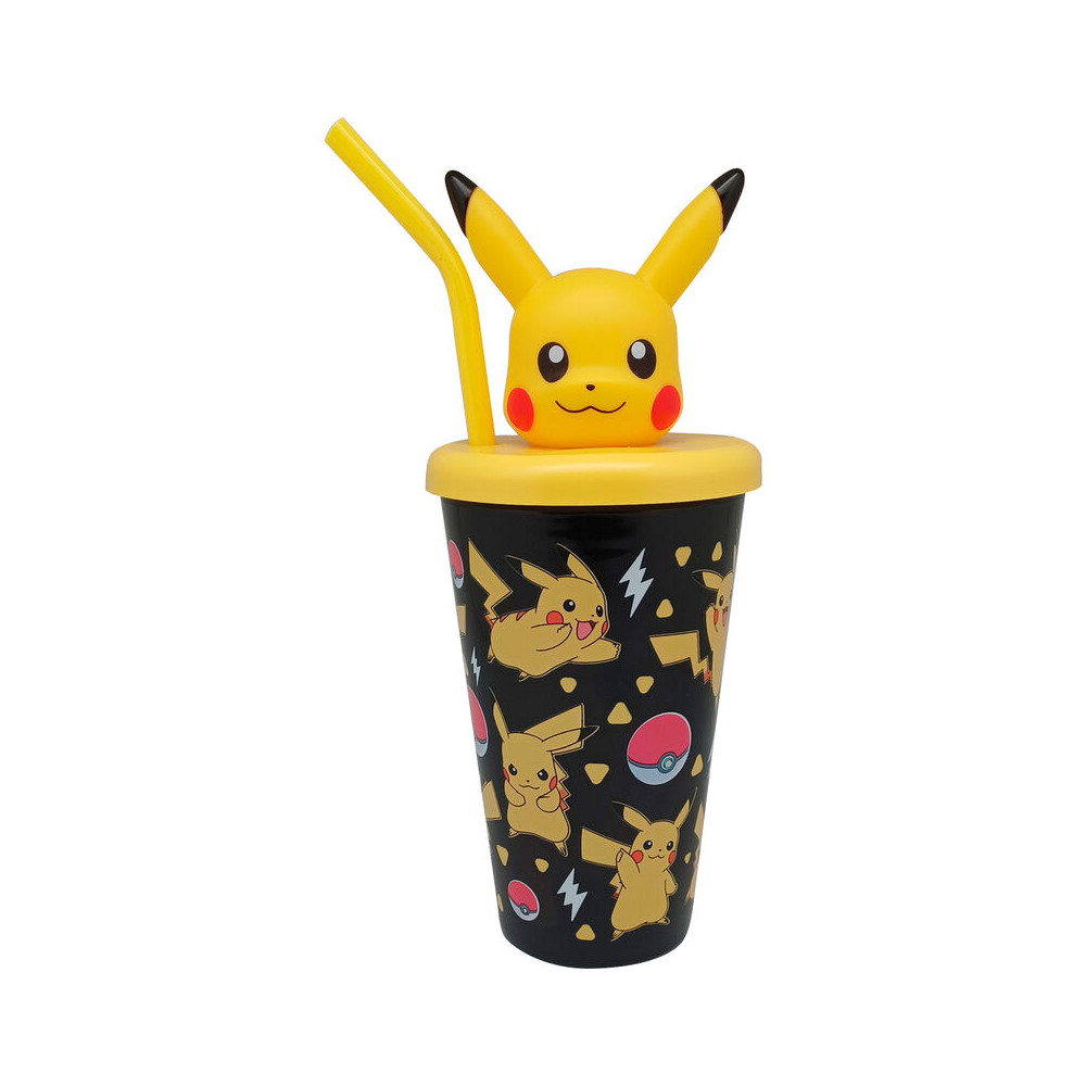 Vaso caña topper 3D Pikachu Pokemon 500ml