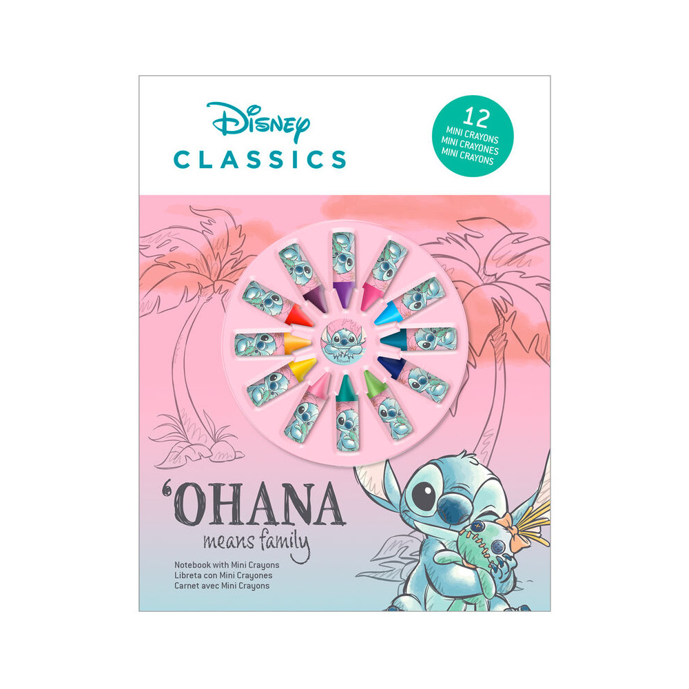 Blister cuaderno + 12 pinturas Stitch Disney