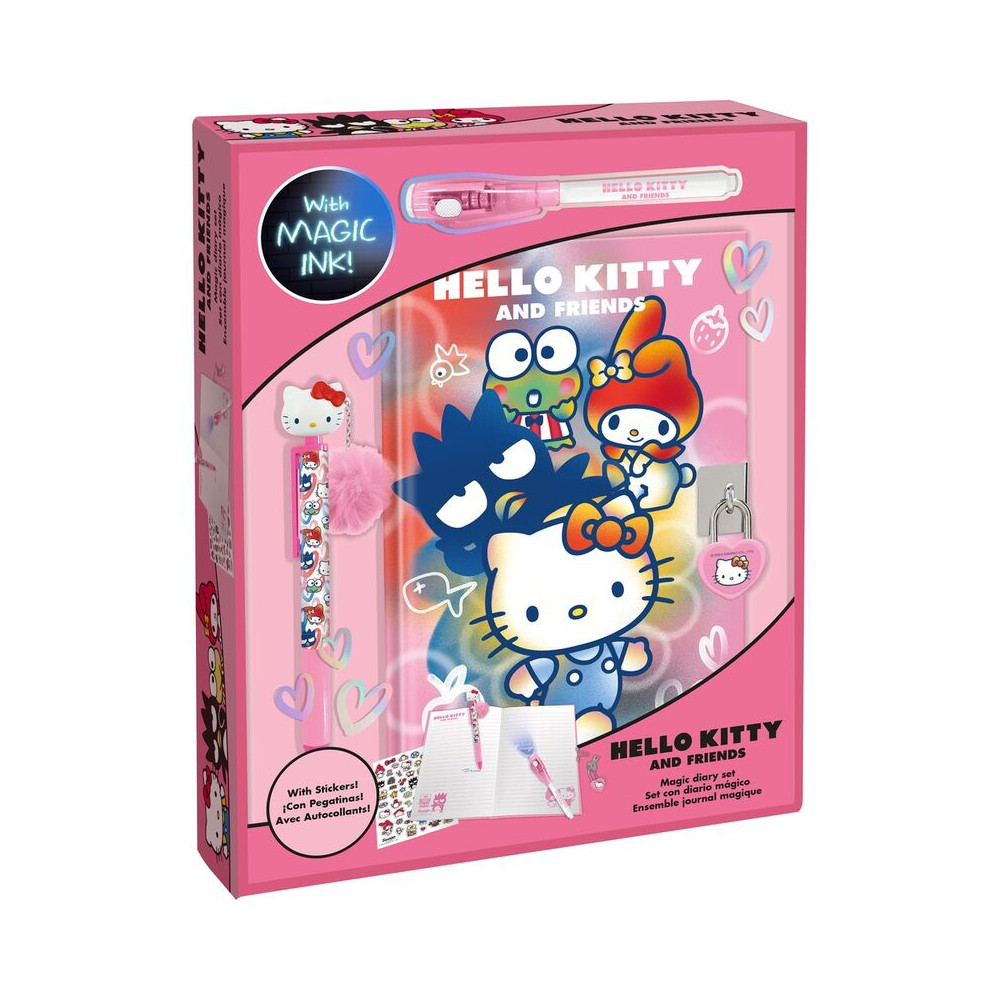 Diario + boligrafo magico + boligrafo topper Hello Kitty