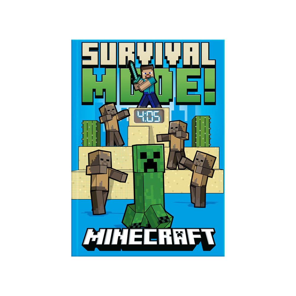 Cuaderno con reloj led Minecraft