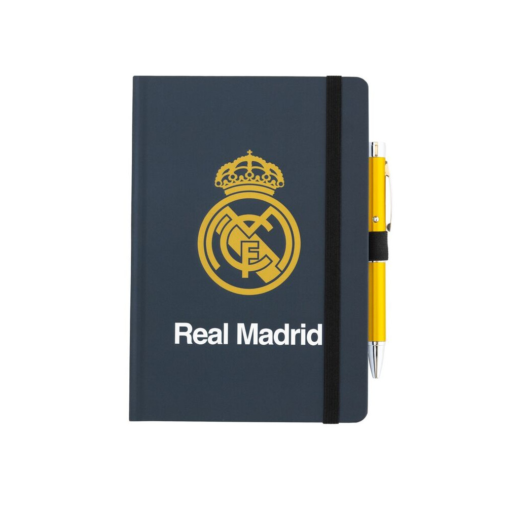 Cuaderno A5 premium + boligrafo proyector Real Madrid