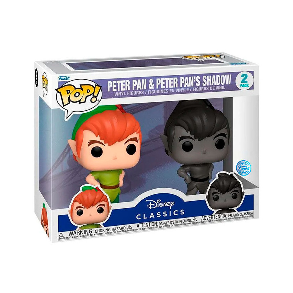Blister 2 figuras POP Disney Peter Pan - Peter Pan & Peter Pans Shadow Exclusive