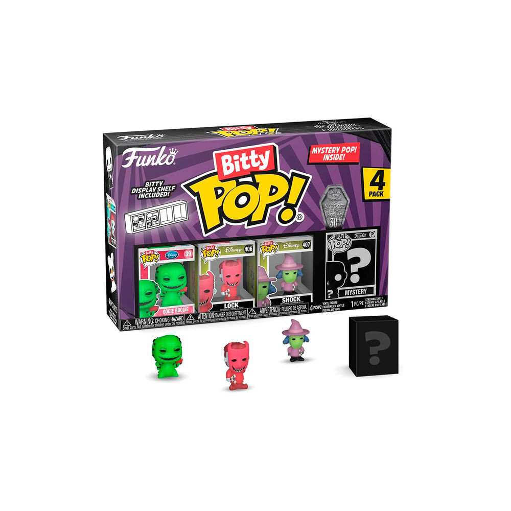 Blister 4 figuras Bitty POP Disney Pesadilla Antes de Navidad Oogie Boogie