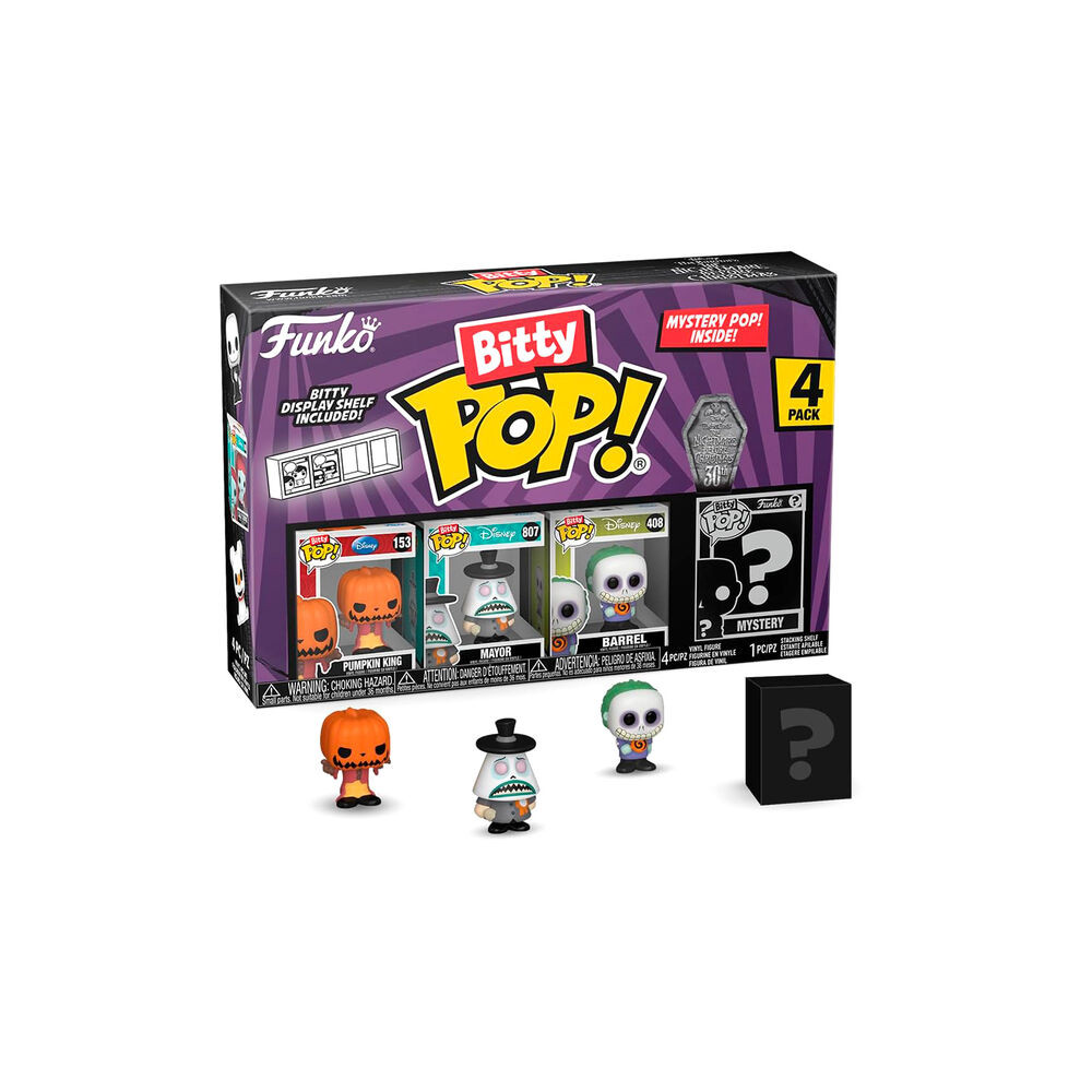 Blister 4 figuras Bitty POP Disney Pesadilla Antes de Navidad Pumpkin King