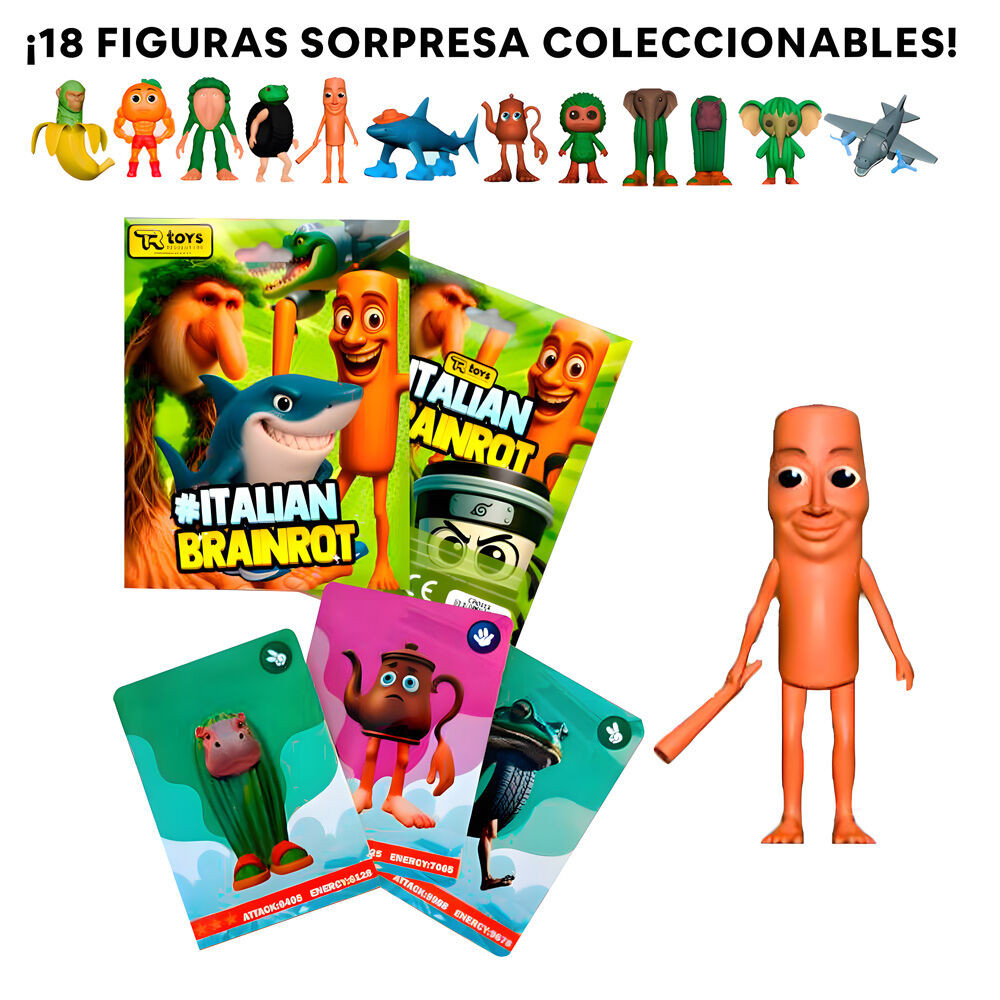 Sobre Figura + 3 Cartas coleccionables Italian Brainrot surtido