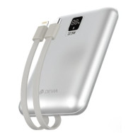 DEVIA BATERIA AUXILIAR MINI 10000MAH 22,5W + 2 CABLES PLATA
