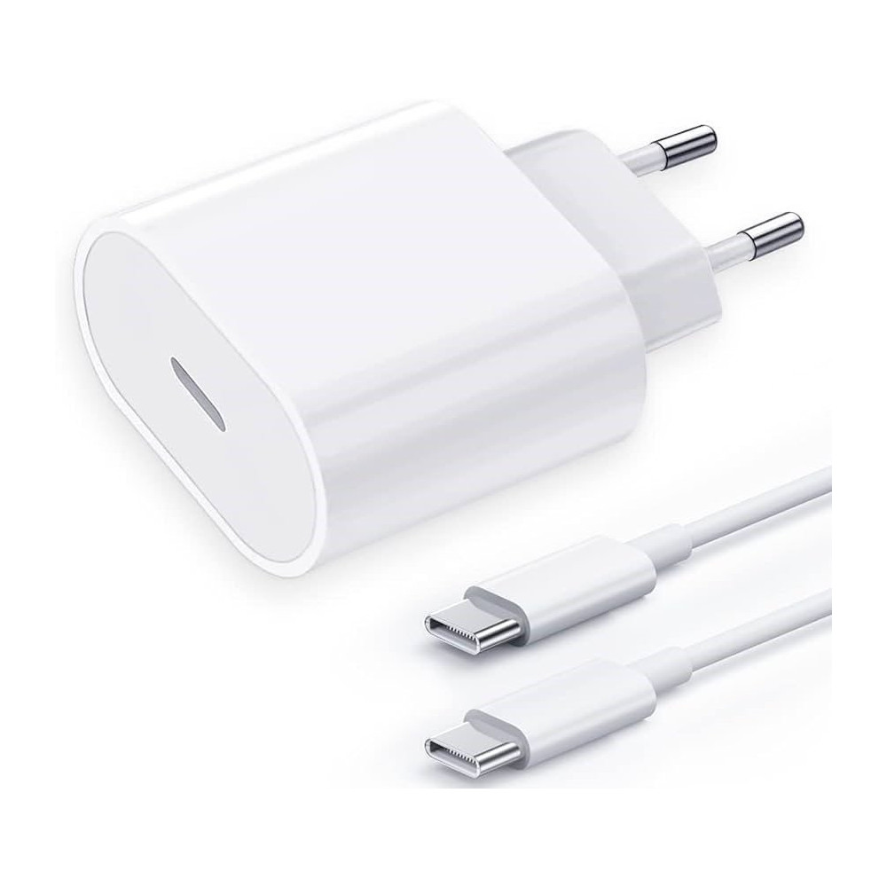 SAMSUNG CARGADOR 15W PD TIPO C + CABLE C-C BLANCO