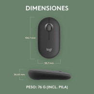 raton logitech pebble 2 m350s wireless black