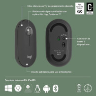 raton logitech pebble 2 m350s wireless black