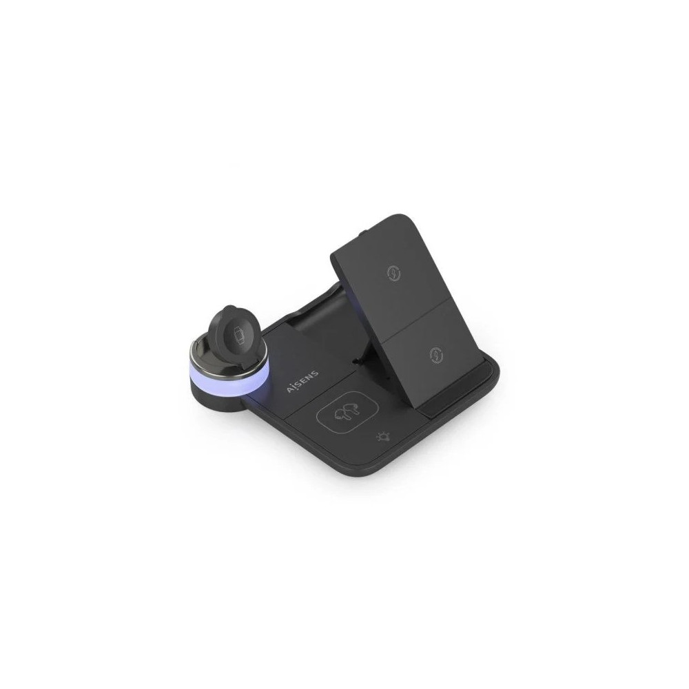 base cargador aisens smartphone/apple watch/auriculares wireless 15w usb-c black