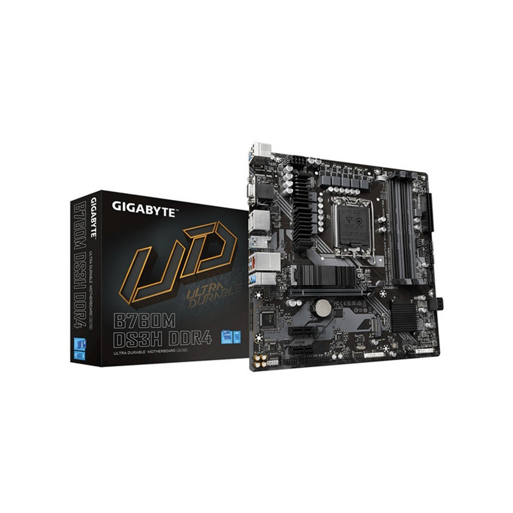 placa base gigabyte ga-b760m-ds3h 4xddr4 matx vga + hdmi + dp