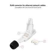 conector bolsa 10ud rj45 nanocable cat6a utp autocrimpable