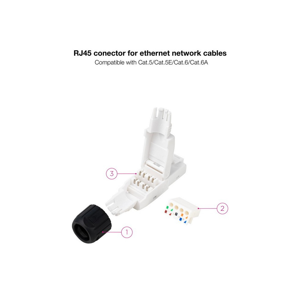 conector bolsa 10ud rj45 nanocable cat6a utp autocrimpable
