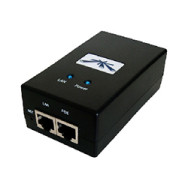 inyector ubiquiti 2xrj45 48v poe negro (poe-48-24w-g)