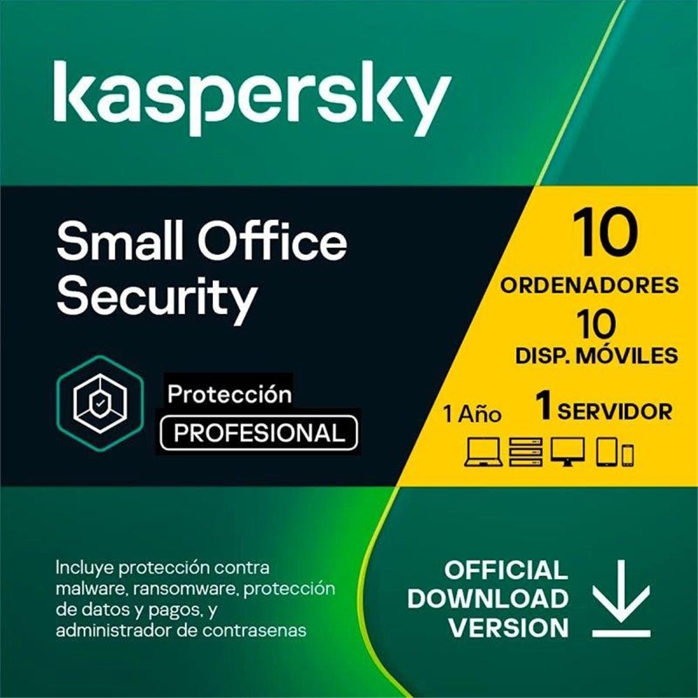 antivirus kaspersky small of. sec. 1l server + 10l pc + 10l android l.elec