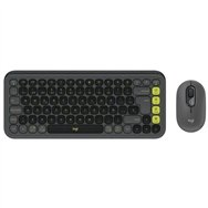 teclado + raton logitech pop icon wireless black/green
