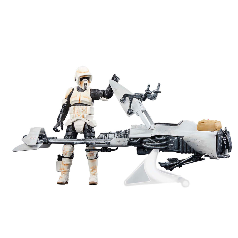 figura speeder bike scout trooper & grogu the mandalorian star wars 9cm