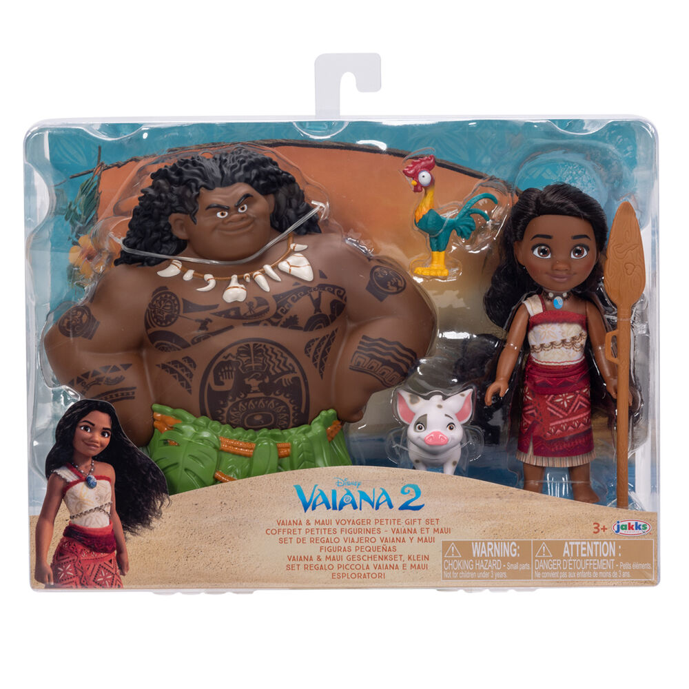 blister muñeca vaiana & maui vaiana moana 2 disney 15cm