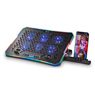 soporte + ventilador notebook ngs herostand rgb black + soporte smartphone
