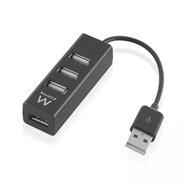 Hub ewent usb 20 4 puertos negro ew1123