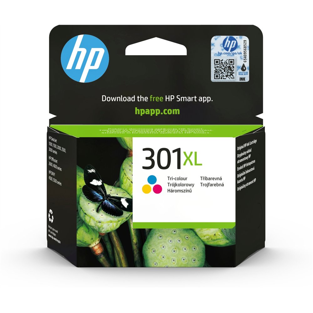 Hp 301 xl tinta original alta capacidad tricolor