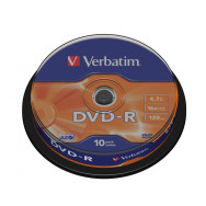 Dvd-r verbatim 10 unidades 47gb 16x 43523