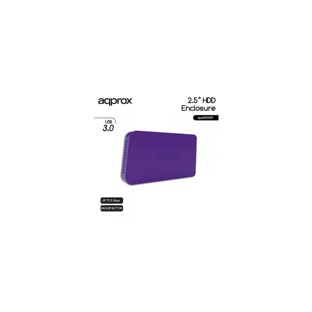 Caja 25 approx sata usb 30 purpura apphdd06p