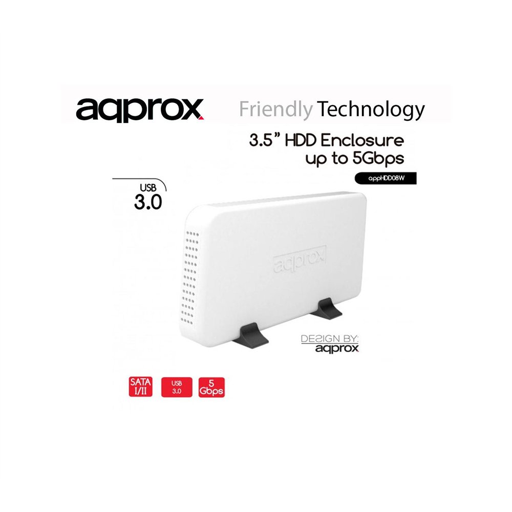 Caja 35 approx sata usb 30 blanca apphdd08w
