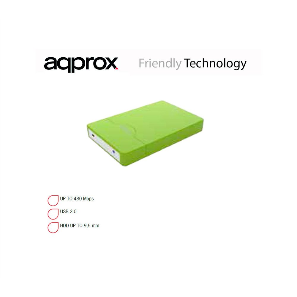 Caja 25 approx sata usb 20 verde apphdd09gp