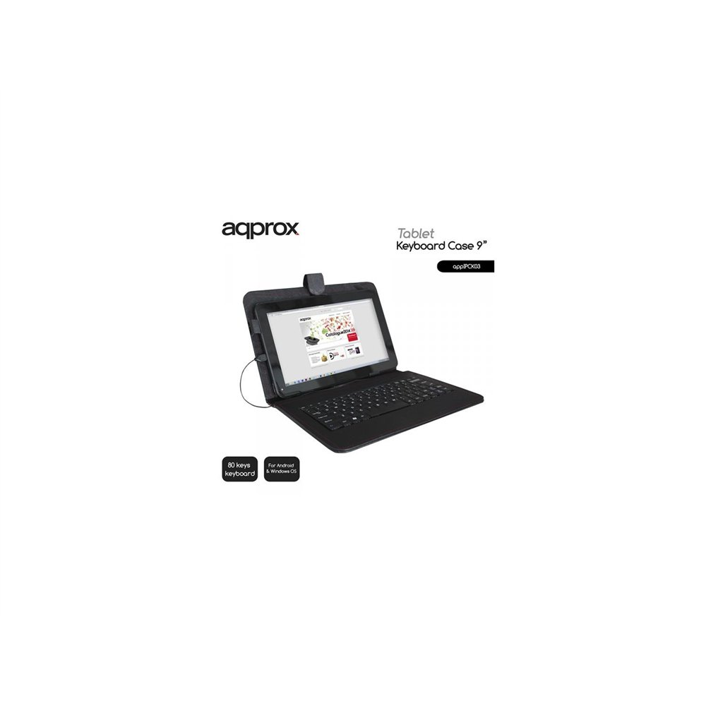 Approx appipck03 funda con teclado micro usb 9p negra