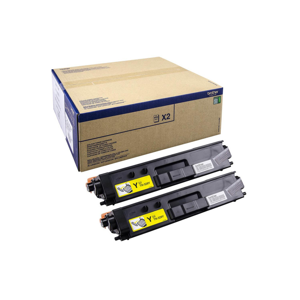 Toner brother 2 unidades amarillo tn329ytwin