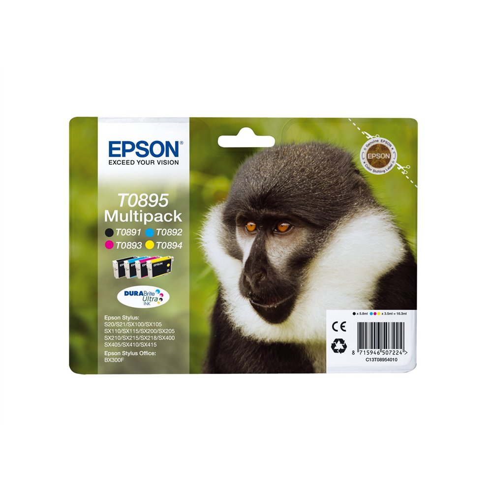 Cartucho epson t0895 multipack 4 colores c13t08954010
