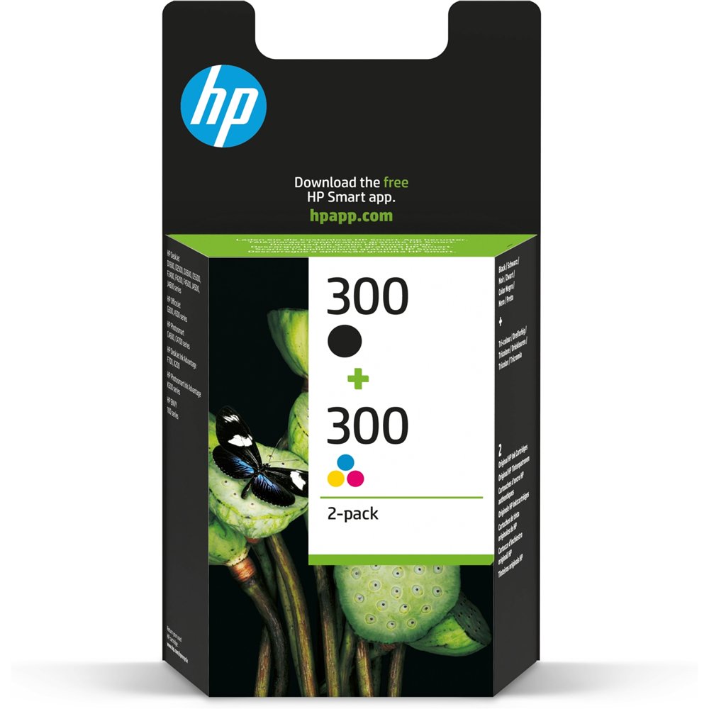 Hp 300 cartucho tinta original negro y tricolor pack