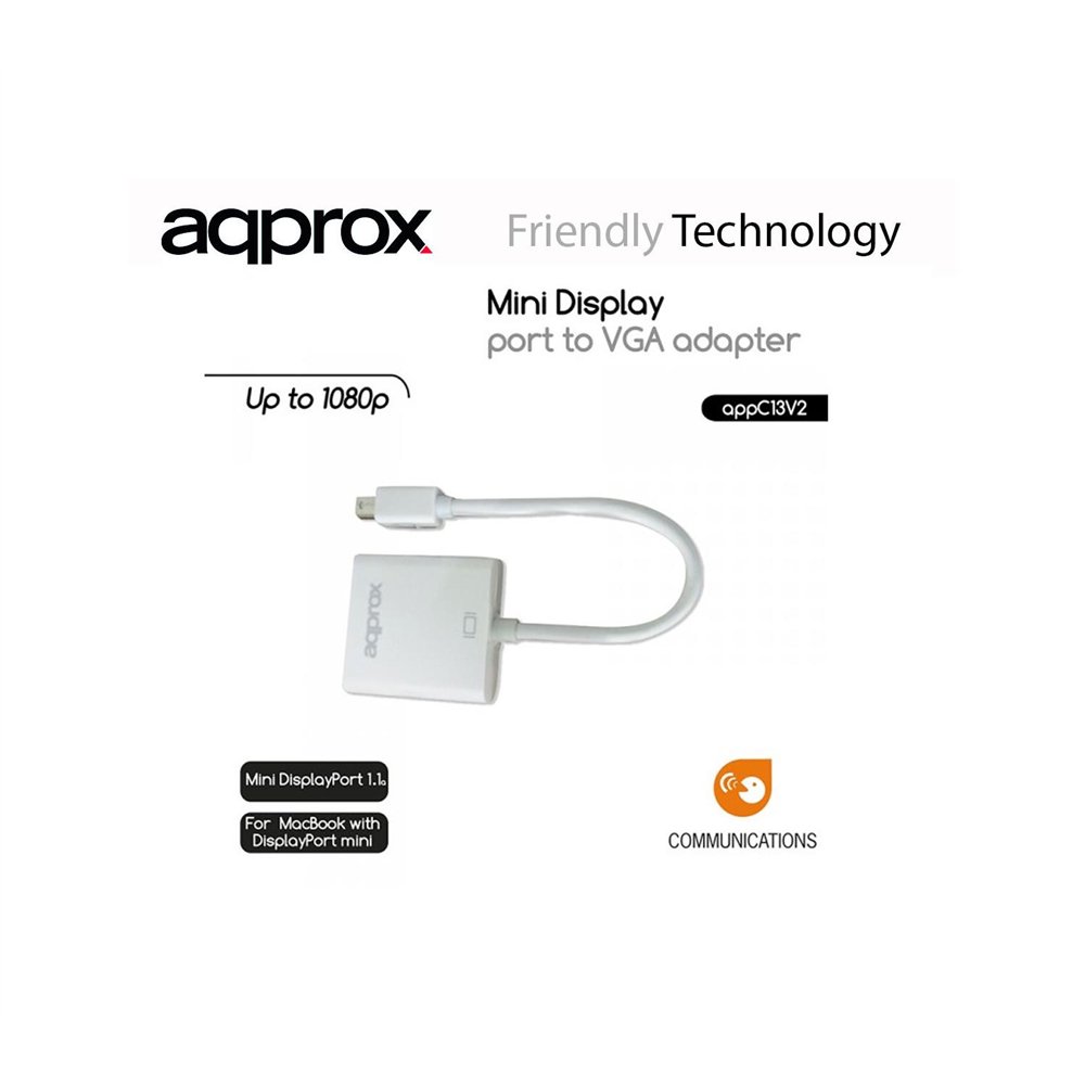 Adaptador mini display port a vga approx appc13v2