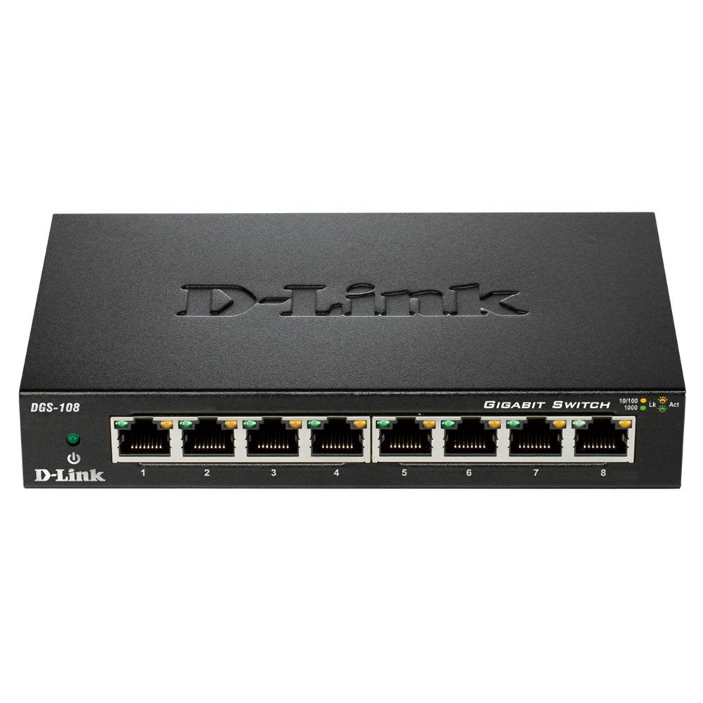 switch d-link 8 ptos gigabit ethernet no gestionado dgs-108