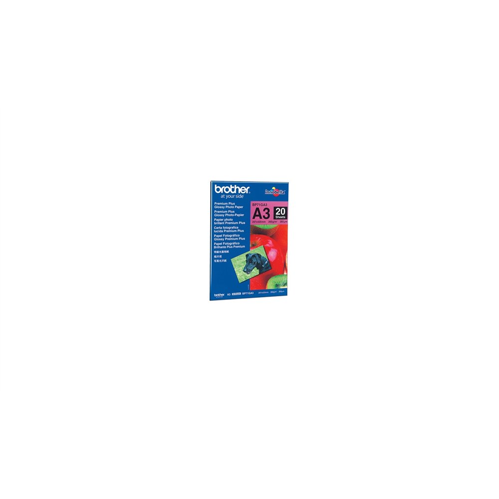 Papel brother fotografico inkjet glossy a3 20h 260g/m2 bp71ga3