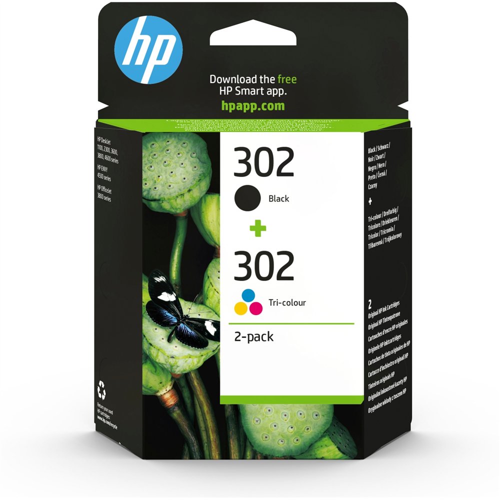 Hp 302 cartucho tinta original pack negro/color