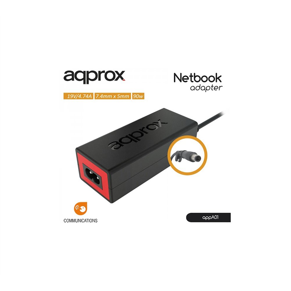 Cargador portatil approx especifico hp 90w 7.45 x 5.00 mm appa01