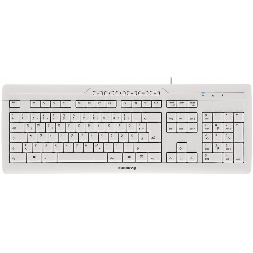 Teclado cherry stream 3.0 usb blanco g85-23200es-0