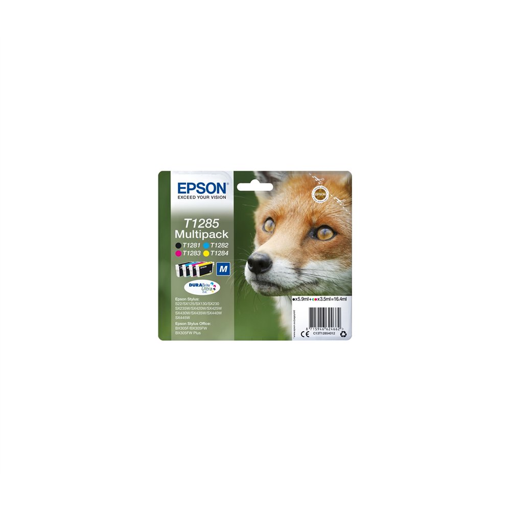 Cartucho epson t1285 multipack 4colores c13t12854012
