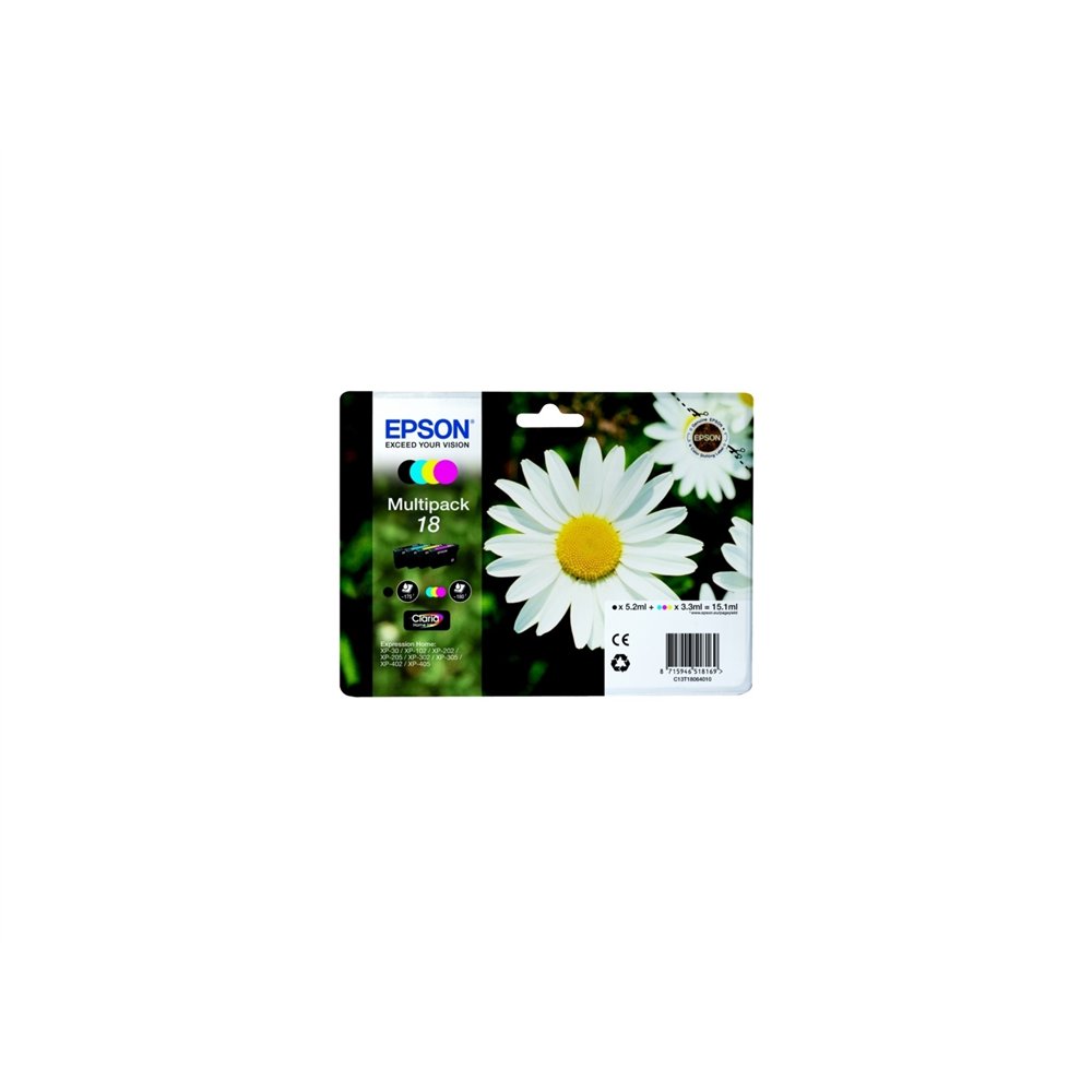 Cartucho epson 18 multipack 4colores c13t18064012