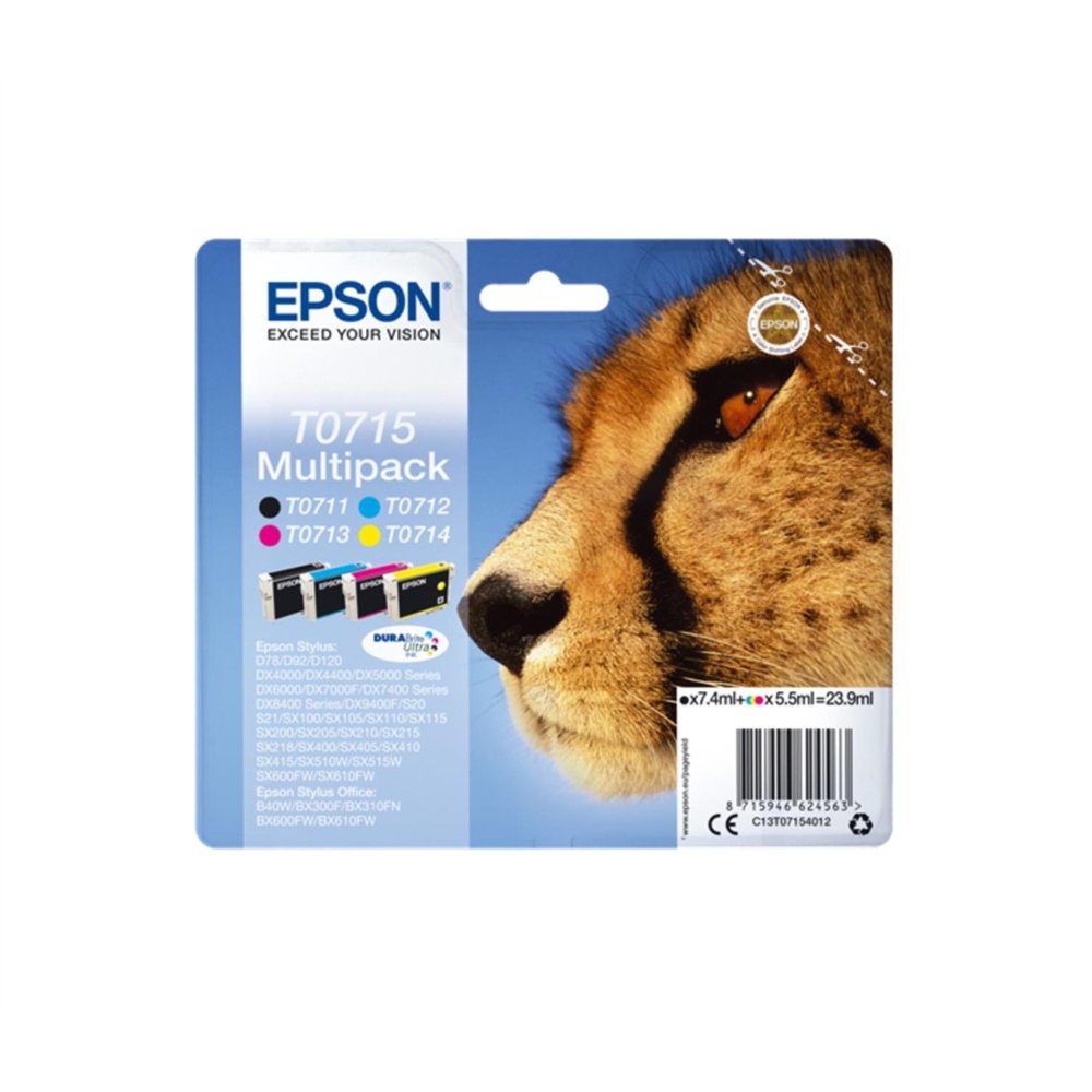 Cartucho epson t0715 multipack 4colores c13t07154012