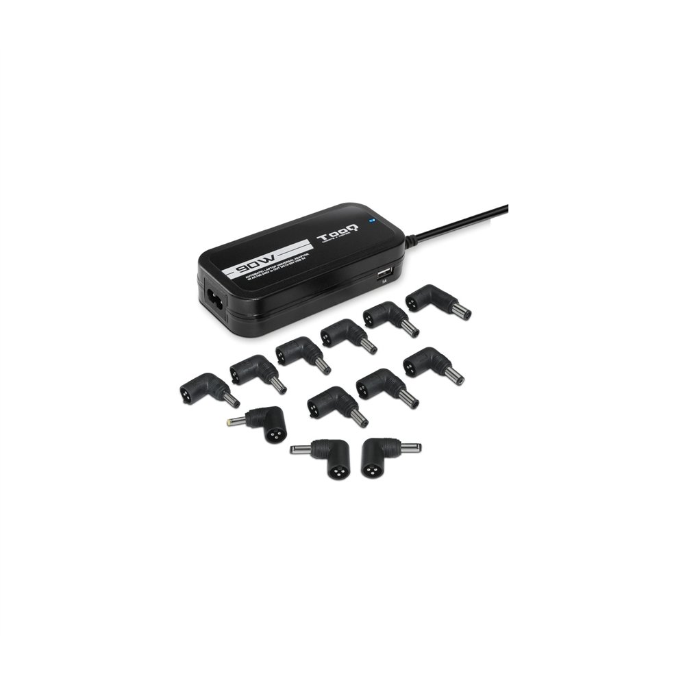 Cargador portatil tooq 90w usb 2.0 2 puertos tqlc-90bs02at