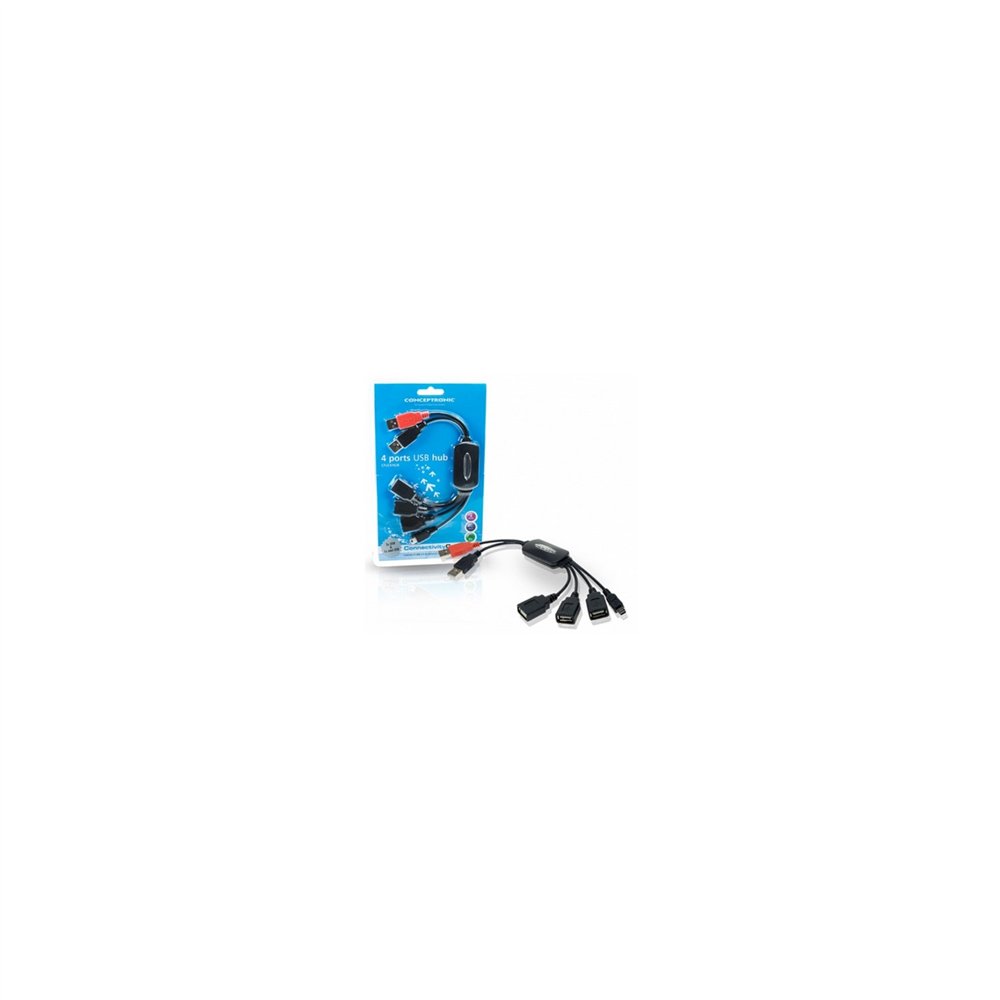 Hub usb 2.0 conceptronic 3 puertos usb + 1 mini usb cflexhub