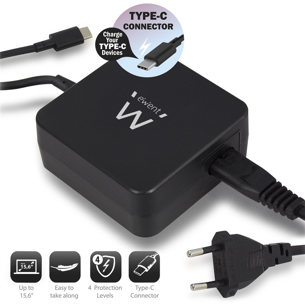 Cargador notebook ultra compacto usb tipo-c 65w