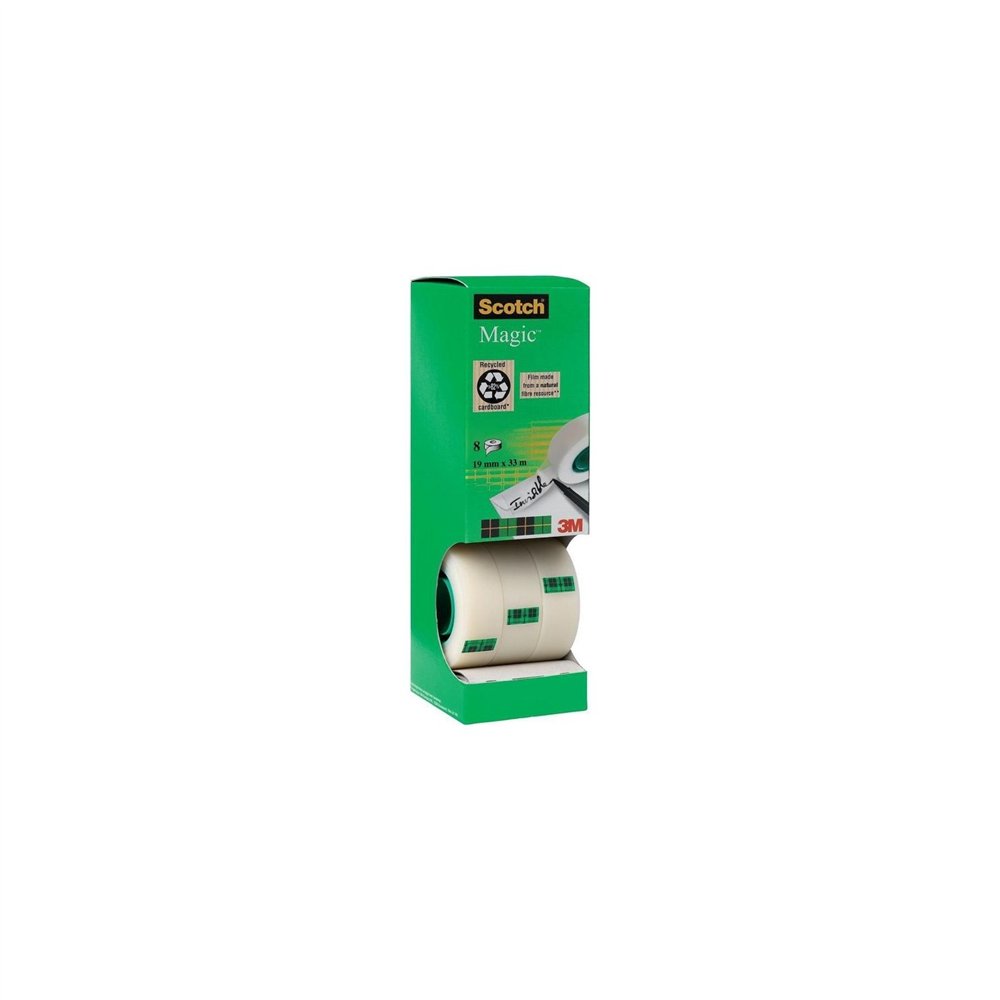 Cinta adhesiva invisible scotch magic - pack ahorro con 8 rollos -3m xa004839487