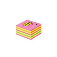 notas adhesivas post-it cubo 76 x 76 mm. compuesta por los colores 2 rosa, naranja, fucsia, verde intenso y 4 amarillo. 450 hoja