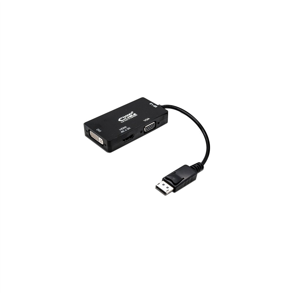 Adaptador conversor displayport m a vga / dvi / hdmi h 0.15mt nanocable negro 10.16.3301-bk