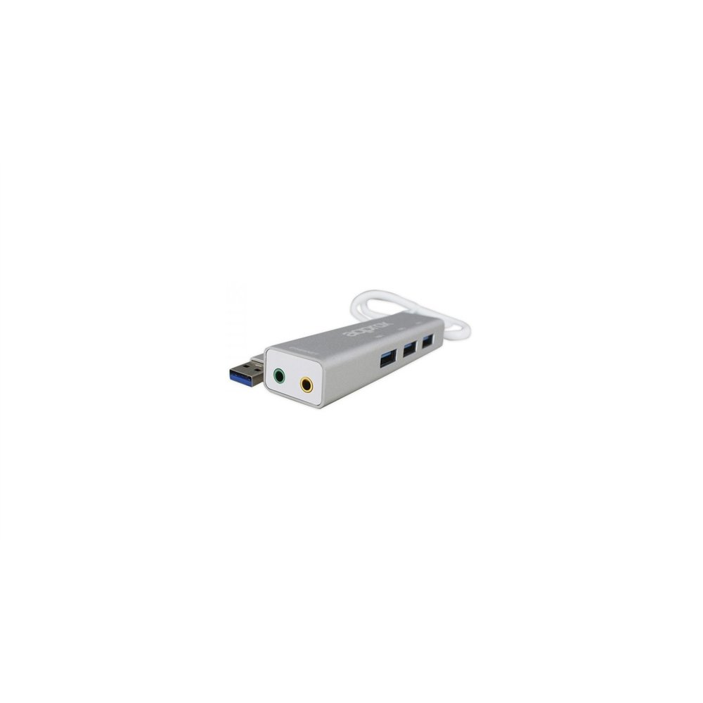 Approx adaptador usb sound card tarjeta de sonido + usb 3.0 hub appusb51hub