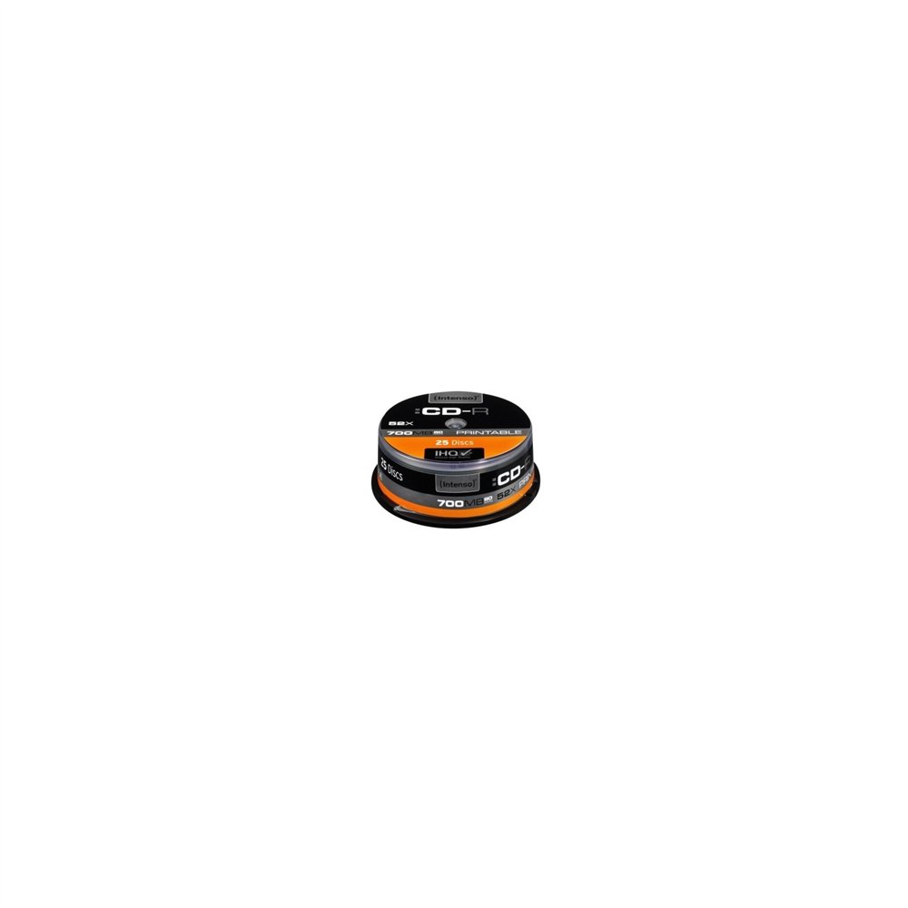 Cd-r intenso printable 700mb 52x tarrina 25 unidades 1801124